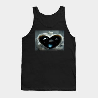 Black Broken Heart Art in Sunset /  Broken Hearts Unwind Designs Tank Top